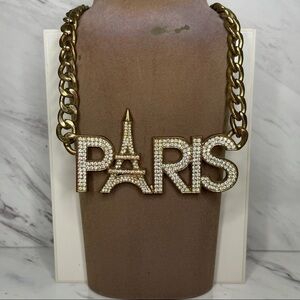 Paris Gold Curb Chain Necklace